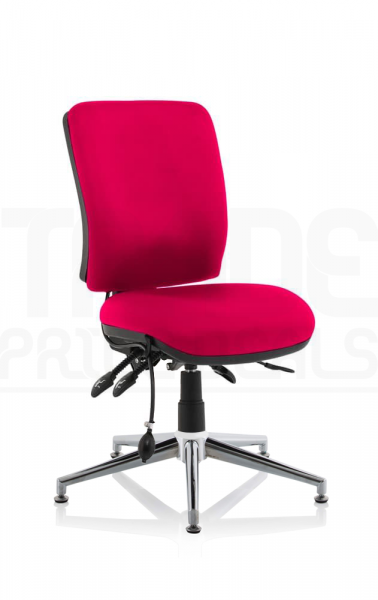 Operator Chair | Medium Back | No Arms | Glides | Tabasco Orange | Chiro