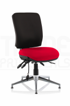 Operator Chair | Medium Back | No Arms | Glides | Ginseng Chilli Red Seat | Black Back | Chiro