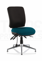 Operator Chair | Medium Back | No Arms | Glides | Maringa Teal Seat | Black Back | Chiro