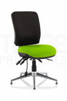 Operator Chair | Medium Back | No Arms | Glides | Myrrh Green Seat | Black Back | Chiro