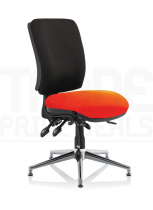 Operator Chair | Medium Back | No Arms | Glides | Tabasco Orange Seat | Black Back | Chiro