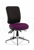 Operator Chair | Medium Back | No Arms | Glides | Tansy Purple Seat | Black Back | Chiro