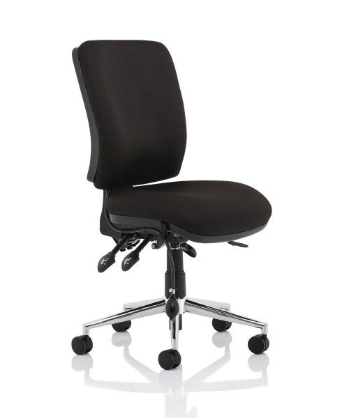 Operator Chair | Medium Back | No Arms | Glides | Black |Chiro