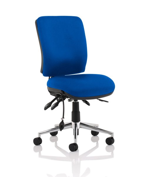 Operator Chair | Medium Back | No Arms | Glides | Blue | Chiro