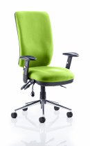 Operator Chair | High Back | Folding Height Adjustable Arms | Castors | Myrrh Green | Chiro