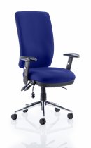 Operator Chair | High Back | Folding Height Adjustable Arms | Castors | Stevia Blue | Chiro