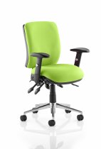 Operator Chair | Medium Back | Folding Height Adjustable Arms | Castors | Myrrh Green | Chiro