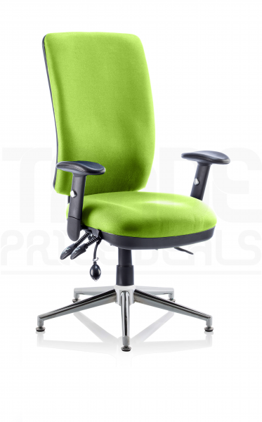 Operator Chair | High Back | Folding Height Adjustable Arms | Glides | Myrrh Green | Chiro