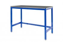 Medium Duty Workbench | Rubber Bonded to Steel Worktop | 840h x 1200w x 600d | 500kg Max Weight per Shelf | Blue | Benchmaster