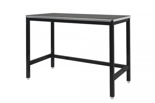 Medium Duty Workbench | Rubber Bonded to Steel Worktop | 840h x 1200w x 600d | 500kg Max Weight per Shelf | Black | Benchmaster