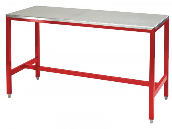 Medium Duty Workbench | Steel Worktop | 840h x 2000w x 750d | 500kg Max Weight per Shelf | Red | Benchmaster