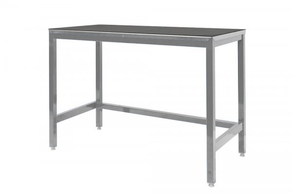 Medium Duty Workbench | Rubber Bonded to Steel Worktop | 840h x 1500w x 600d | 500kg Max Weight per Shelf | Silver | Benchmaster