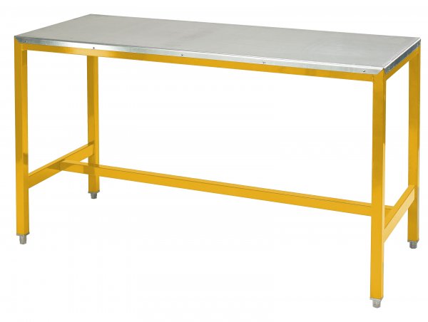 Medium Duty Workbench | Steel Worktop | 840h x 1200w x 900d | 500kg Max Weight per Shelf | Yellow | Benchmaster