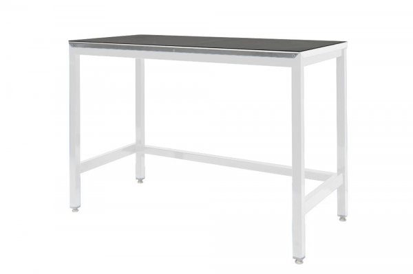 Medium Duty Workbench | Rubber Bonded to Steel Worktop | 840h x 1200w x 600d | 500kg Max Weight per Shelf | White | Benchmaster