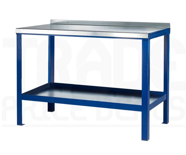 Heavy Duty Workbench | Steel Worktop | 840h x 1500w x 600d mm | 1000kg Max Weight per Shelf | Blue | Benchmaster