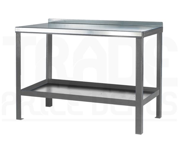 Heavy Duty Workbench | Steel Worktop | 840h x 1500w x 750d mm | 1000kg Max Weight per Shelf | Silver | Benchmaster