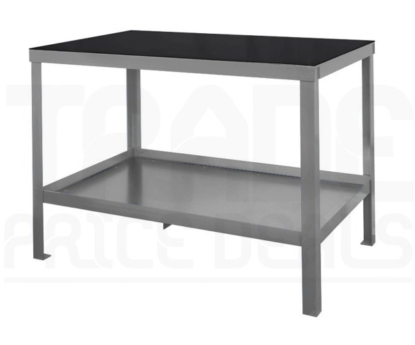 Heavy Duty Workbench | Rubber Bonded to Steel Worktop | 840h x 1200w x 600d mm | 1000kg Max Weight per Shelf | Silver | Benchmaster