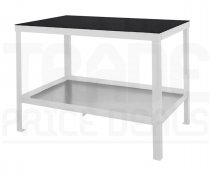 Heavy Duty Workbench | Rubber Bonded to Steel Worktop | 840h x 1200w x 750d mm | 1000kg Max Weight per Shelf | White | Benchmaster