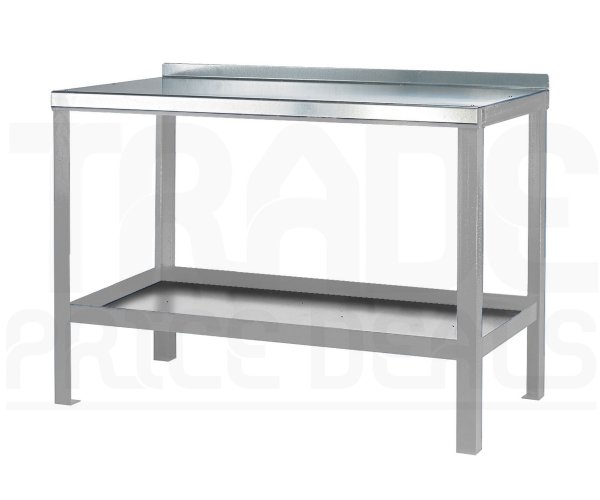 Heavy Duty Workbench | Steel Worktop | 840h x 1200w x 600d mm | 1000kg Max Weight per Shelf | Light Grey | Benchmaster