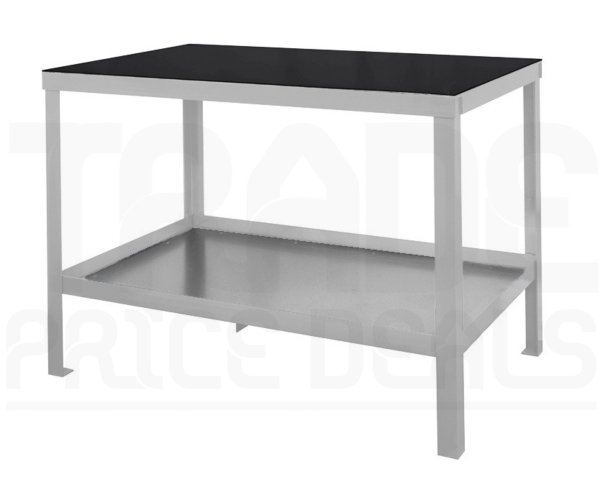 Heavy Duty Workbench | Rubber Bonded to Steel Worktop | 840h x 1200w x 600d mm | 1000kg Max Weight per Shelf | Light Grey | Benchmaster