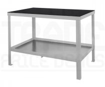 Heavy Duty Workbench | Rubber Bonded to Steel Worktop | 840h x 1500w x 900d mm | 1000kg Max Weight per Shelf | Light Grey | Benchmaster