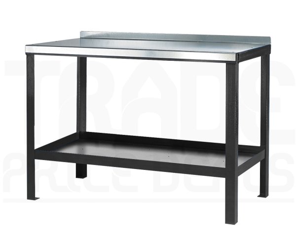 Heavy Duty Workbench | Steel Worktop | 840h x 2000w x 900d mm | 1000kg Max Weight per Shelf | Dark Grey | Benchmaster