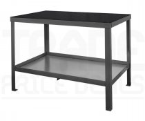 Heavy Duty Workbench | Rubber Bonded to Steel Worktop | 840h x 1200w x 600d mm | 1000kg Max Weight per Shelf | Dark Grey | Benchmaster