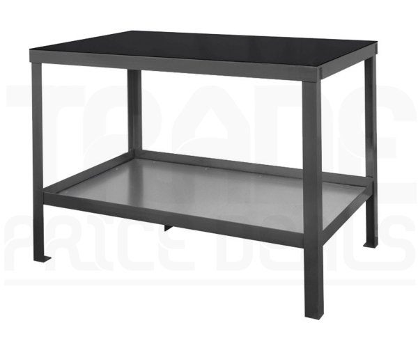 Heavy Duty Workbench | Rubber Bonded to Steel Worktop | 840h x 1500w x 900d mm | 1000kg Max Weight per Shelf | Dark Grey | Benchmaster