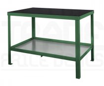 Heavy Duty Workbench | Rubber Bonded to Steel Worktop | 840h x 1200w x 600d mm | 1000kg Max Weight per Shelf | Green | Benchmaster