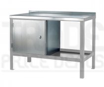 Heavy Duty Workbench | Steel Worktop | LH Cupboard | 840h x 1200w x 900d mm | 1000kg Max Weight per Shelf | Silver | Benchmaster