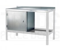 Heavy Duty Workbench | Steel Worktop | LH Cupboard | 840h x 1200w x 750d mm | 1000kg Max Weight per Shelf | White | Benchmaster