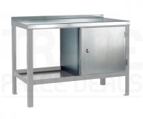 Heavy Duty Workbench | Steel Worktop | RH Cupboard | 840h x 1500w x 750d mm | 1000kg Max Weight per Shelf | Silver | Benchmaster