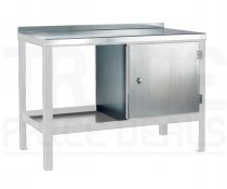 Heavy Duty Workbench | Steel Worktop | RH Cupboard | 840h x 1200w x 750d mm | 1000kg Max Weight per Shelf | White | Benchmaster