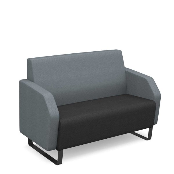 2 Seater Sofa | Low Back | 1200mm Wide | Elapse Grey/Late Grey | Black Sled Frame | No Power Supply | Encore2