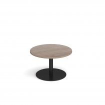 Circular Coffee Table | 800 x 800mm | 490mm High | Barcelona Walnut | Round Black Base | Monza