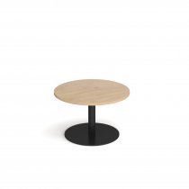 Circular Coffee Table | 800 x 800mm | 490mm High | Kendal Oak | Round Black Base | Monza