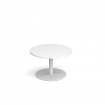 Circular Coffee Table | 800 x 800mm | 490mm High | White | Round White Base | Monza