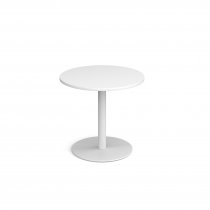 Circular Café Table | 800 x 800mm | 725mm High | White | Round White Base | Monza