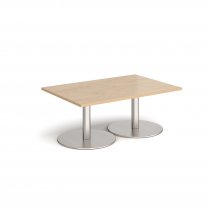 Rectangular Coffee Table | 1200 x 800mm | 490mm High | Kendal Oak | Round Brushed Steel Bases | Monza