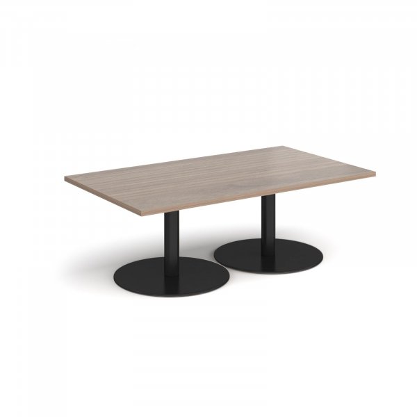 Rectangular Coffee Table | 1400 x 800mm | 490mm High | Barcelona Walnut | Round Black Bases | Monza