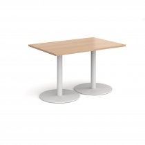 Rectangular Café Table | 1200 x 800mm | 725mm High | Beech | Round White Bases | Monza