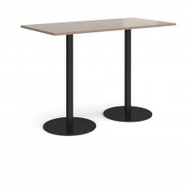 Rectangular Poseur Table | 1600 x 800mm | 1100mm High | Barcelona Walnut | Round Black Bases | Monza