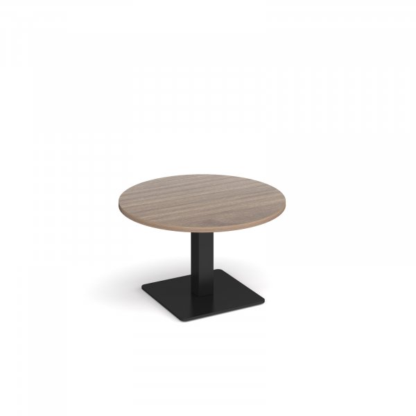 Circular Coffee Table | 800 x 800mm | 490mm High | Barcelona Walnut | Square Black Base | Brescia