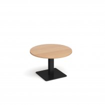 Circular Coffee Table | 800 x 800mm | 490mm High | Beech | Square Black Base | Brescia