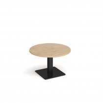 Circular Coffee Table | 800 x 800mm | 490mm High | Kendal Oak | Square Black Base | Brescia