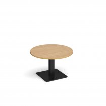 Circular Coffee Table | 800 x 800mm | 490mm High | Oak | Square Black Base | Brescia