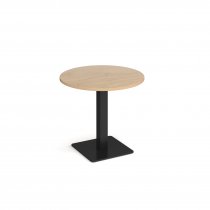 Circular Café Table | 800 x 800mm | 725mm High | Kendal Oak | Square Black Base | Brescia