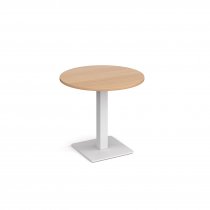 Circular Café Table | 800 x 800mm | 725mm High | Beech | Square White Base | Brescia