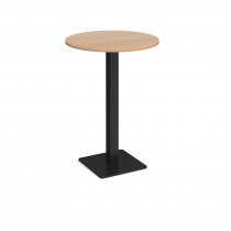 Circular Poseur Table | 800 x 800mm | 1100mm High | Beech | Square Black Base | Brescia