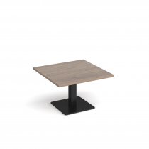 Square Coffee Table | 800 x 800mm | 490mm High | Barcelona Walnut | Square Black Base | Brescia